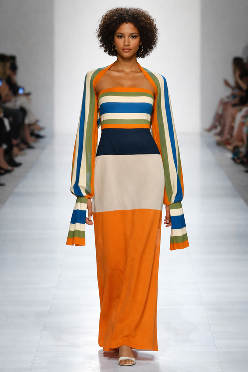 B-STRIP COLORBLOCK TUBE DRESS