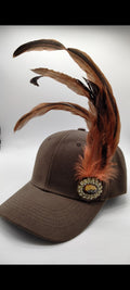 Brown Ombre Feather Bling Cap