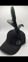Black Feather Bling Cap