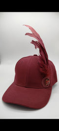 Burgundy Feather Bling Cap
