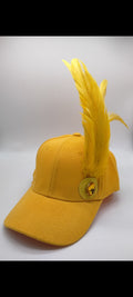Yellow Feather Bling Cap