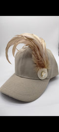Khaki Feather Bling Cap